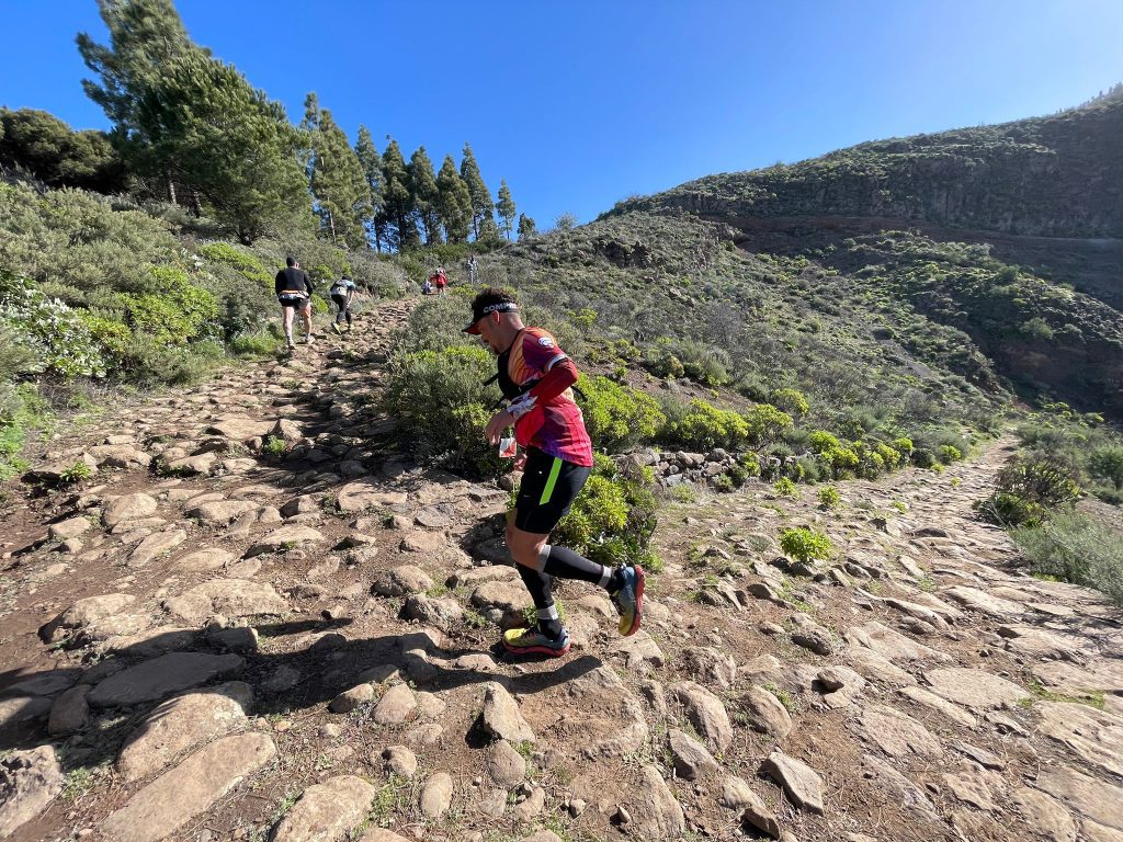fenix trail 2023 corredor subiendo montaña en gran canaria