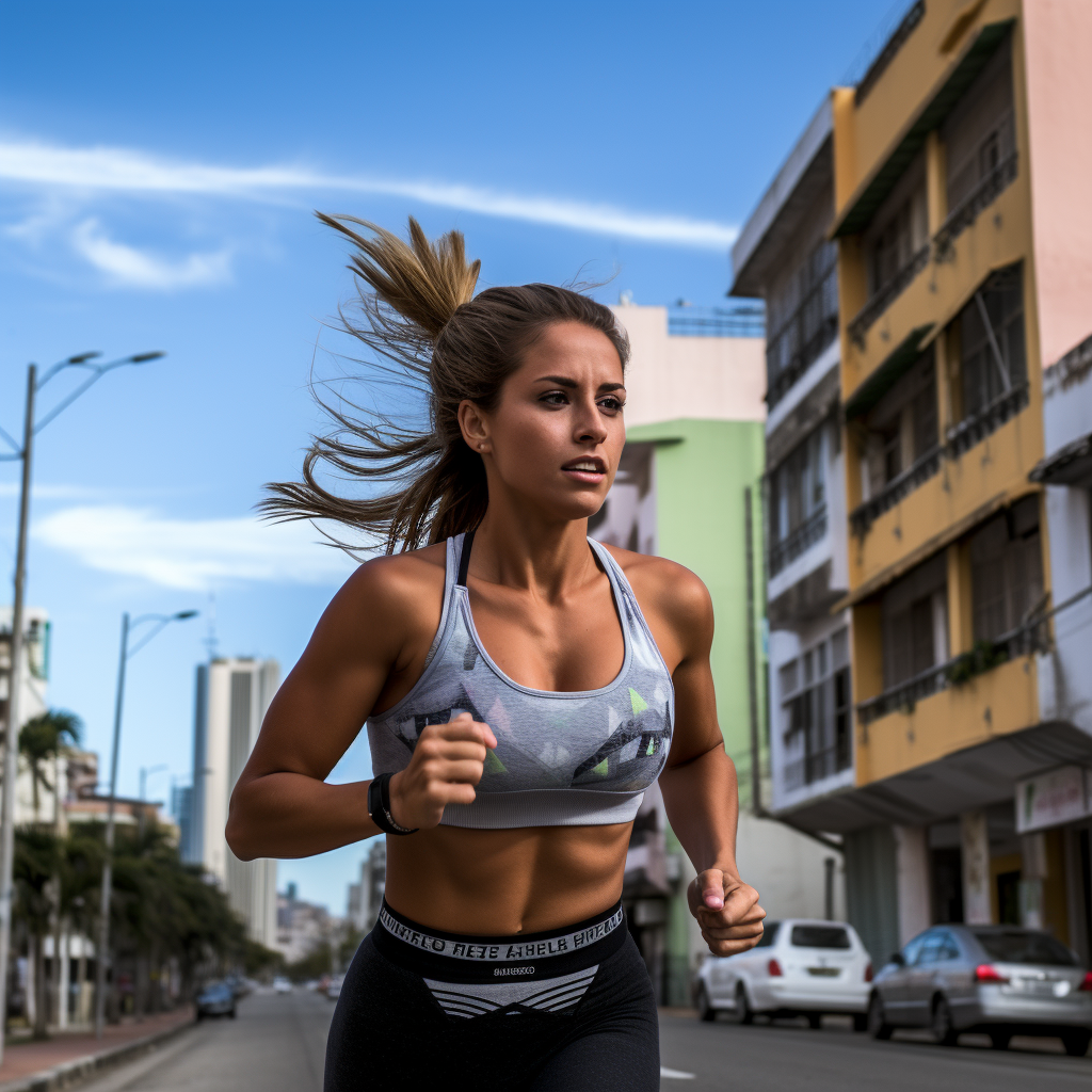 runner mujer con buena postura para como respirar al correr